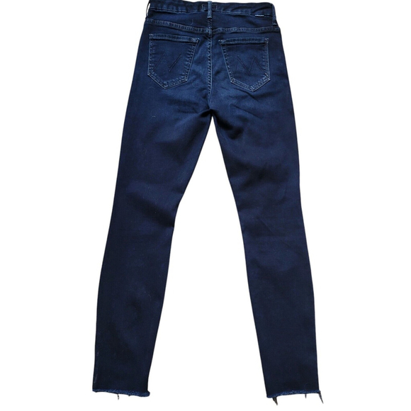 Mother High Waisted Looker Ankle Fray Jeans Women's. Dark Wash. Size 25. Pre-own - Picture 2 of 11